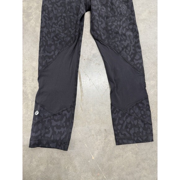 Lululemon Leggings Womens Pace Rival Crop 22" Formation Camo Deep Coal Run. Sz 4 - Picture 10 of 16